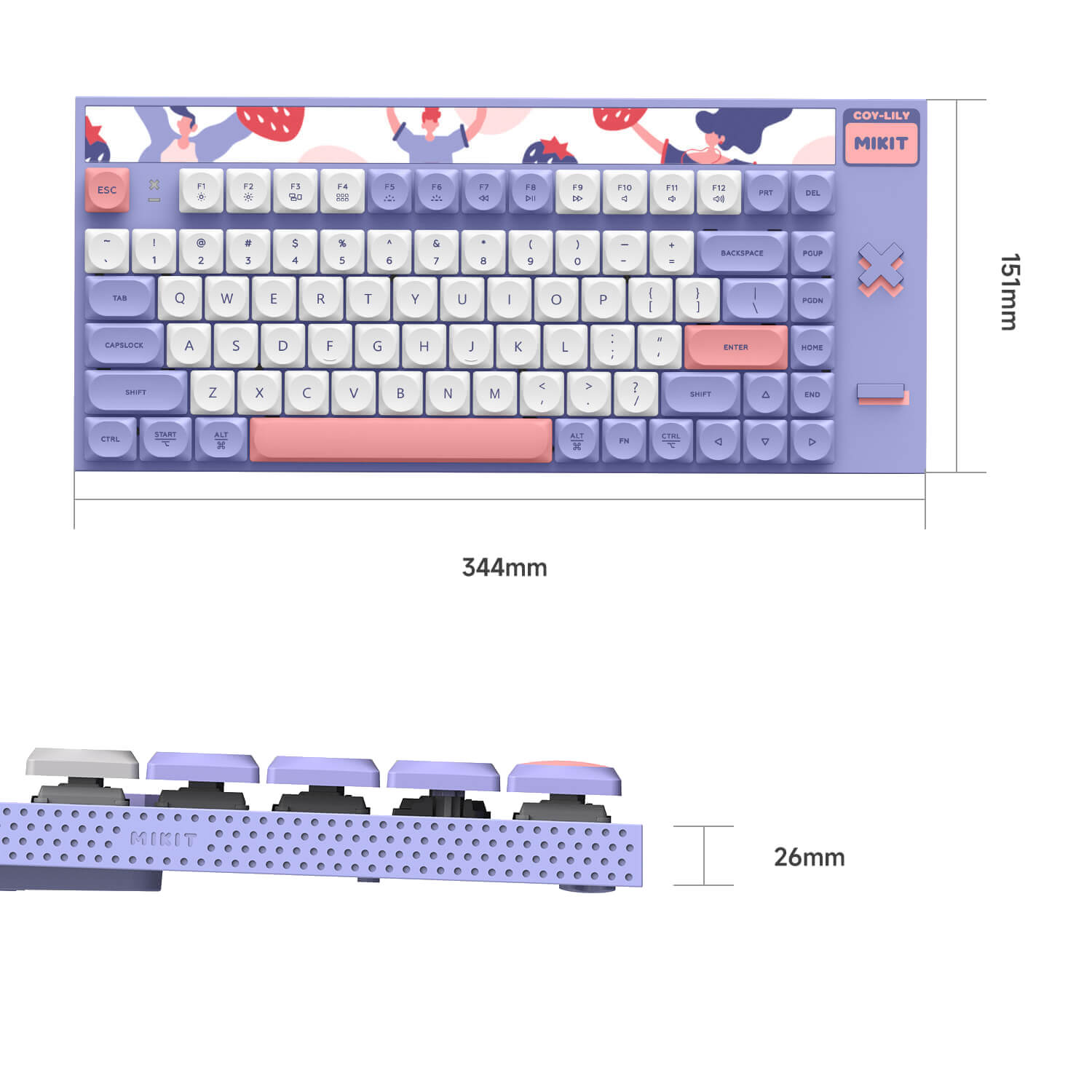 CL80 Lavanderry Purple Mechanical Keyboard